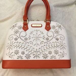 Nicole Lee Orange and White Handbag